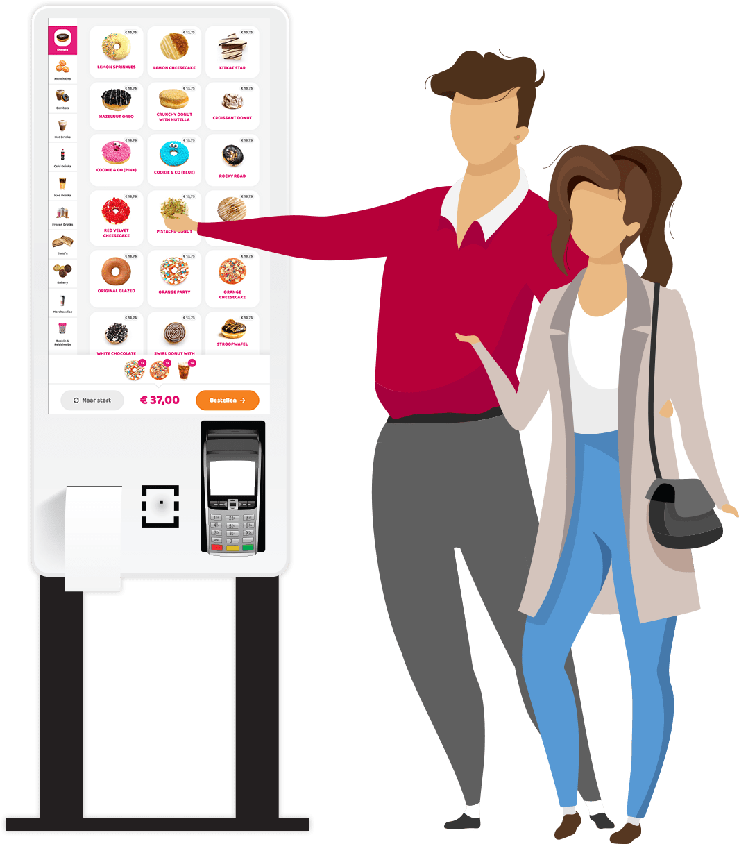 Restaurant kiosk reduced staff costs